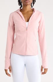 90 DEGREE BY REFLEX Felix Lux Ribbed Solara Full Zip Hoodie