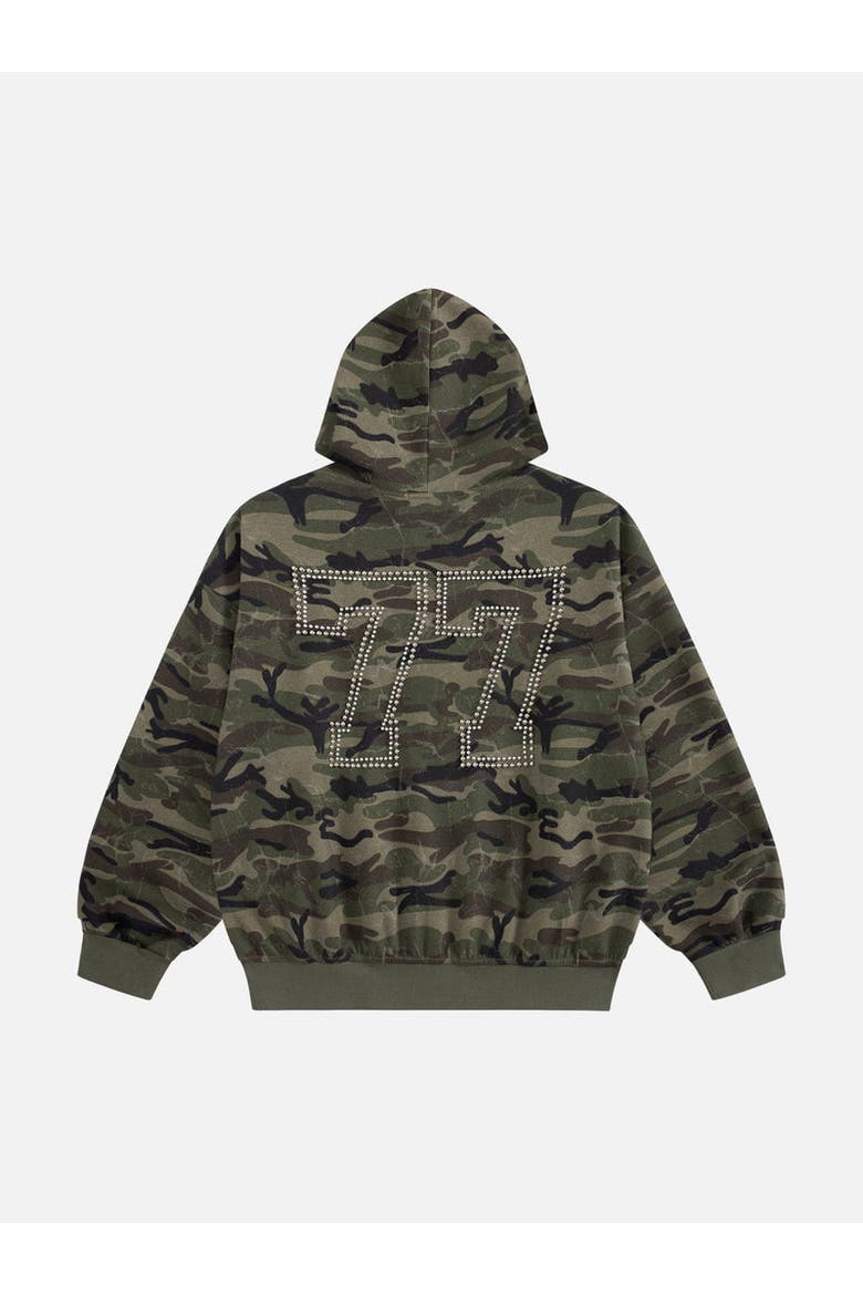 Camo Zip Up Hoodie, Alternate, color, Camouflage