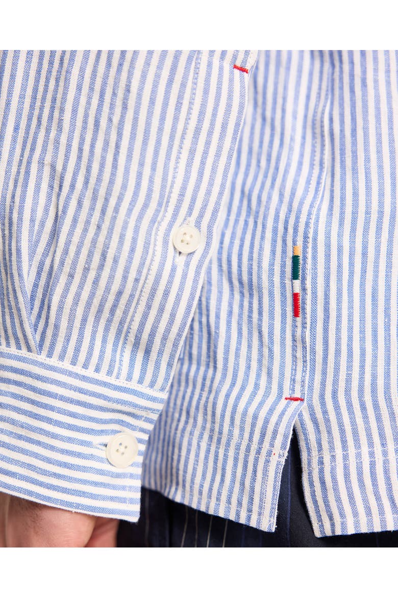 Soren Relaxed Fit Hemp Stripe Overshirt, Alternate, color, Bergamo Blue Stripe