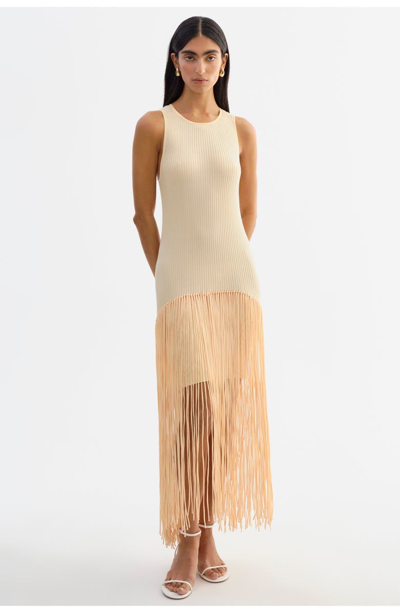 LAMARQUE Adelita | Shimmery Rib Knit Maxi Dress, Alternate, color, Yellow