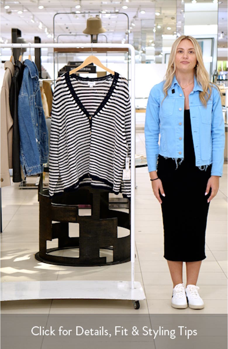 Stripe Open Stitch Cardigan, sales video thumbnail