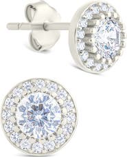 Sterling Forever Round Cut Cubic Zirconia Stud Earrings