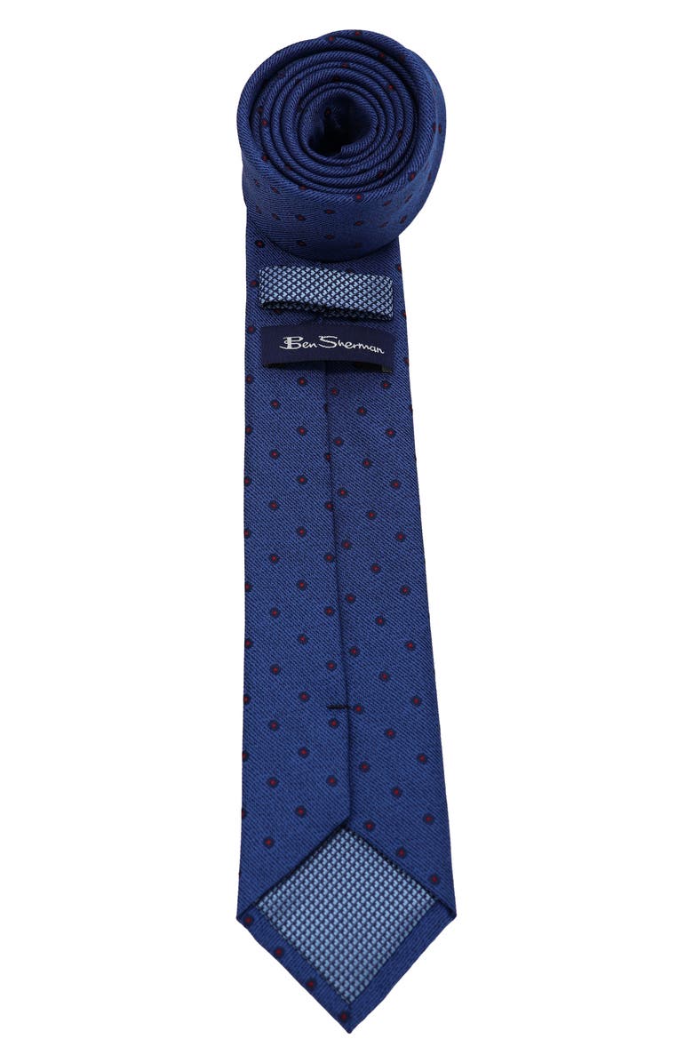 Ben Sherman Dot Print Tie, Alternate, color, Navy/ Red