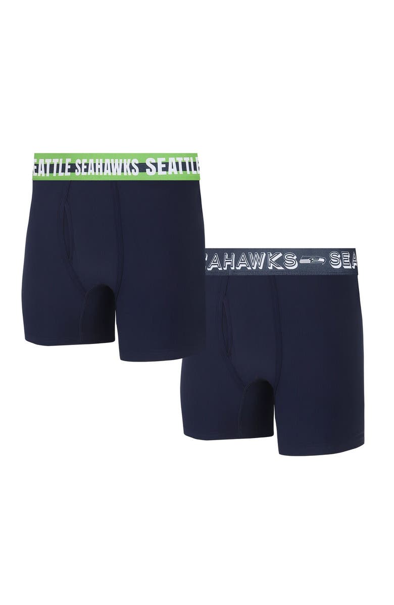 CONCEPTS SPORT Men's Concepts Sport Seattle Seahawks Gauge Knit Boxer Brief Two-Pack, Main, color, Navy