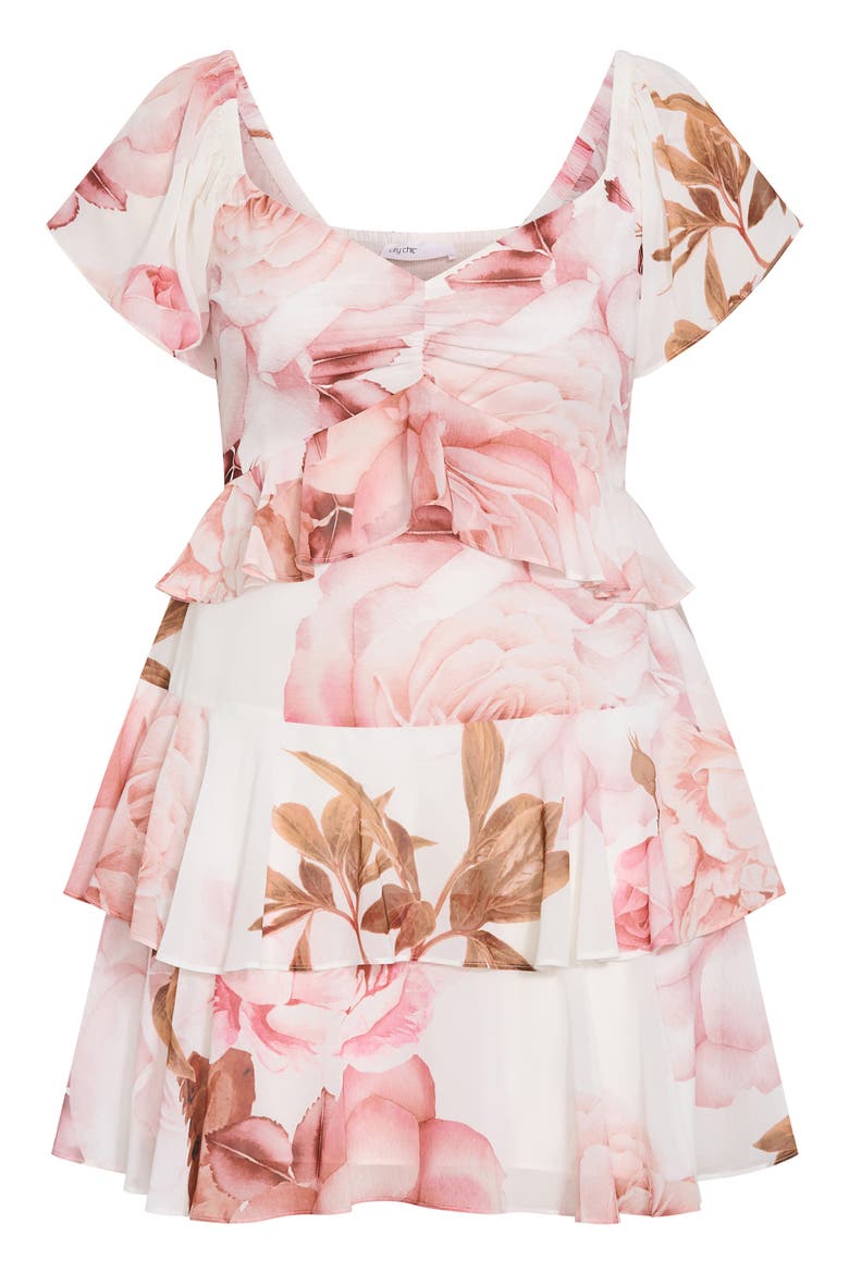Sienna Floral Tiered Ruffle Dress, Main, color, SUNLIT PETALS