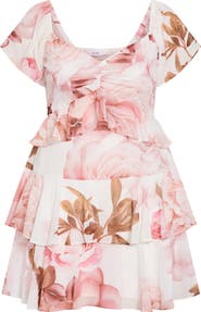 City Chic Sienna Floral Tiered Ruffle Dress