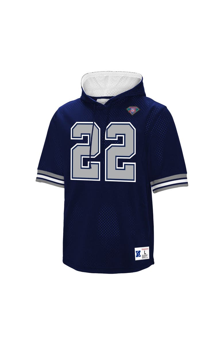 Mitchell & Ness Men's Mitchell & Ness Emmitt Smith Navy Dallas Cowboys Retired Player Mesh Name & Number Hoodie T-Shirt, Alternate, color, Navy