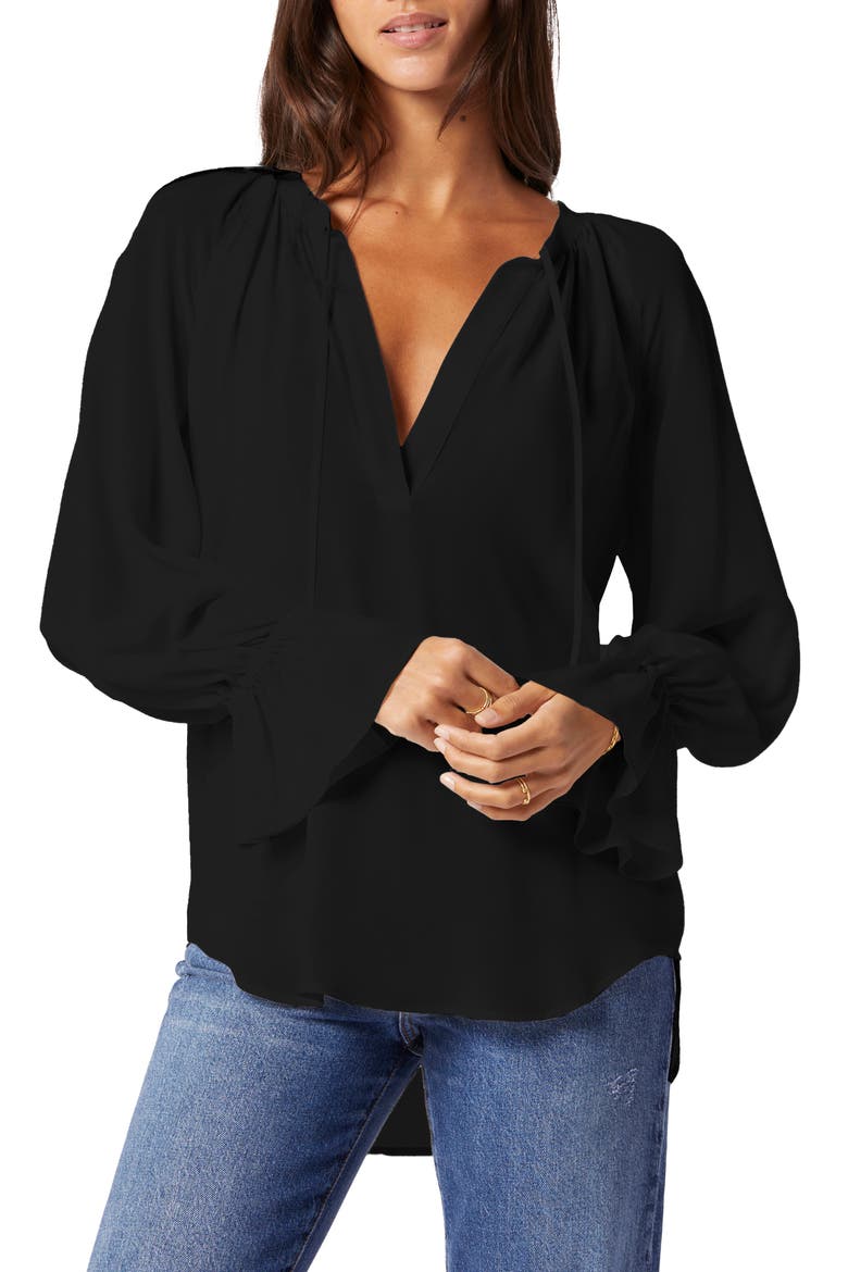 Cecarina Silk Blouse, Main, color, CAVIAR