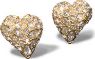 Alexis Bittar Solanales Crystal Pavé Heart Stud Earrings
