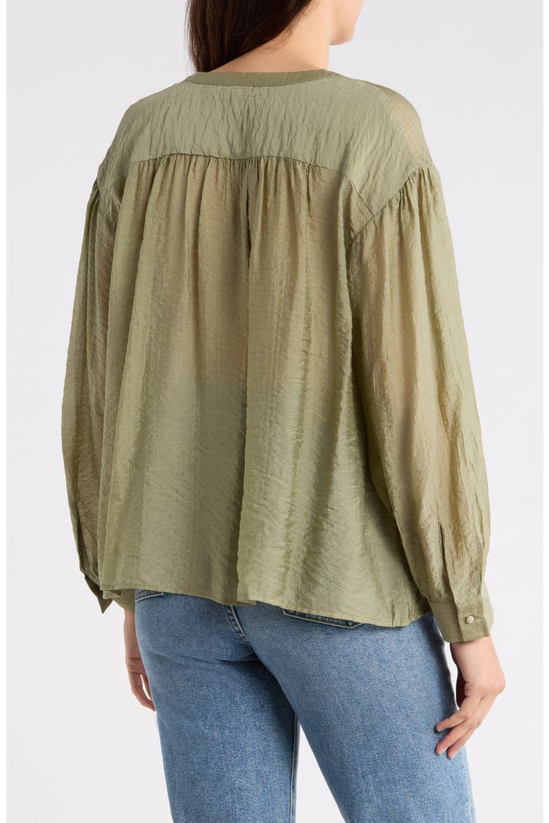 Long Sleeve Woven Top, Alternate, color, OLIVE
