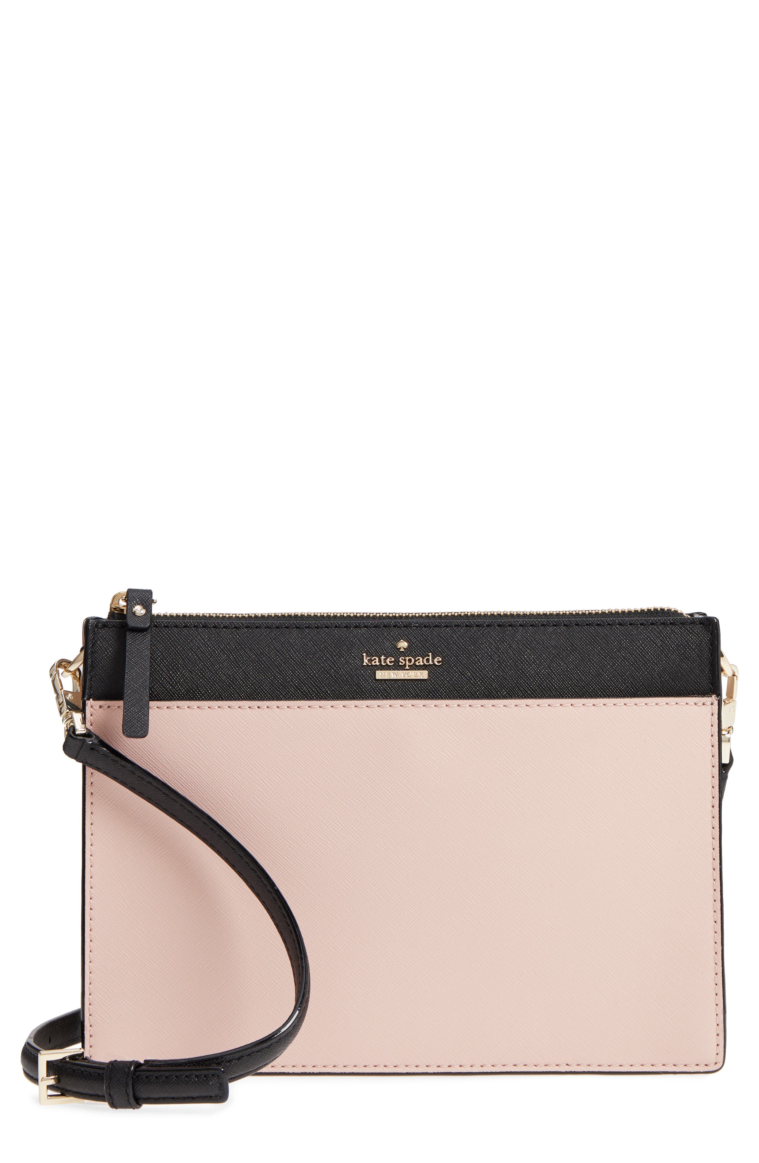cameron street clarise leather shoulder bag, Main, color, WARM VELLUM/ TUSK/ BLACK