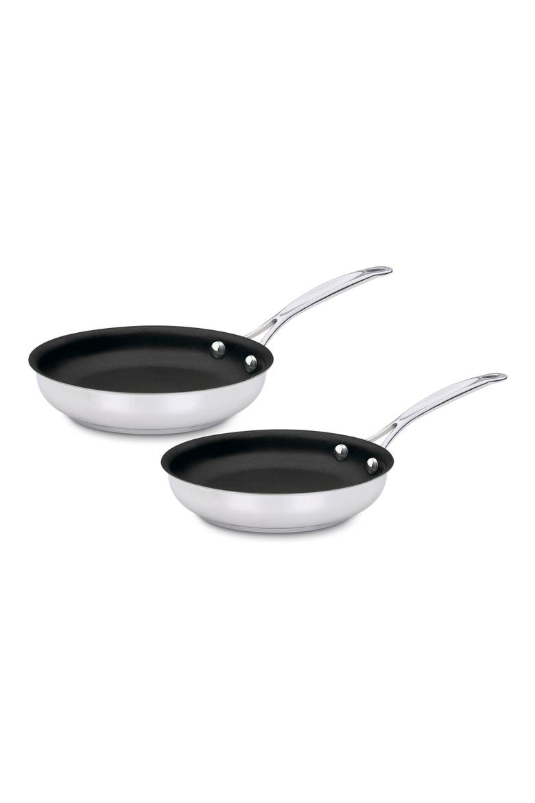 9-Inch & 11-Inch Nonstick Stainless Steel Skillet Set, Main, color, STAINLESS