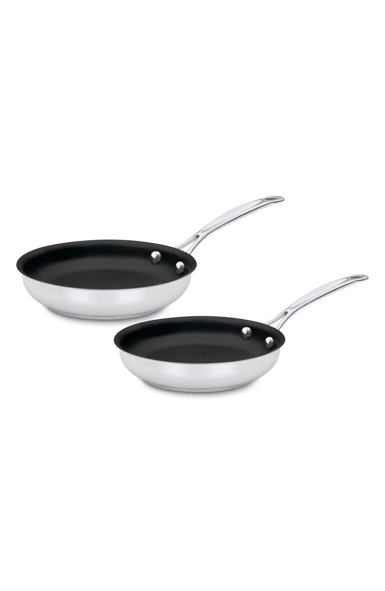 Cuisinart Chef's Classic 9-Inch & 11-Inch Nonstick Stainless Steel Skillet Set, Main, color,