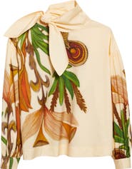 Ulla Johnson Long Sleeve Tie Neck Blouse