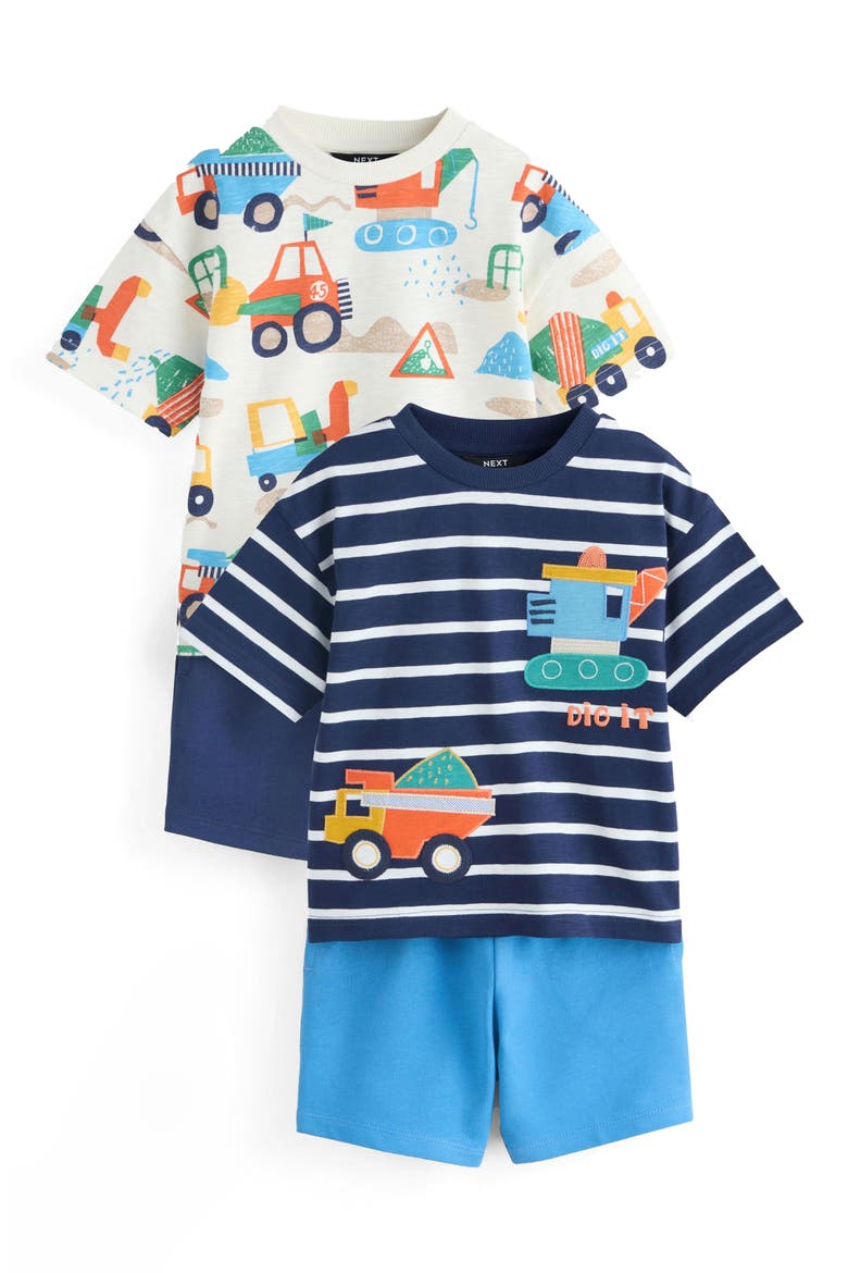 Kids' Stripe Digger 4-Piece T-Shirts & Shorts Set, Main, color, MULTI