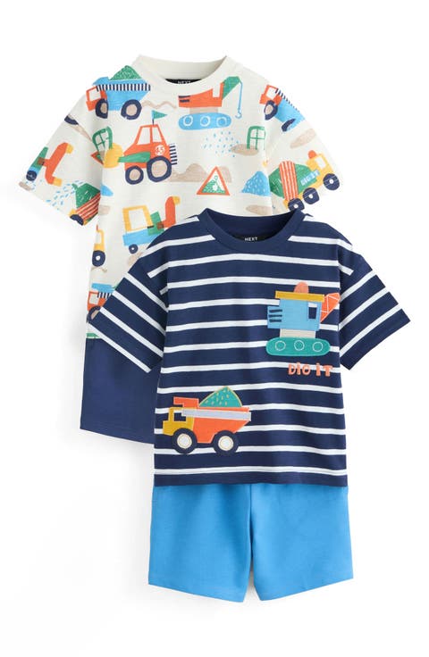 Kids' Stripe Digger 4-Piece T-Shirts & Shorts Set