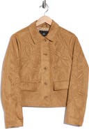 7 For All Mankind Embroidered Faux Suede Jacket