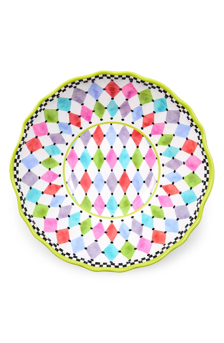 MACKENZIE CHILDS Palm Springs Melamine Serving Bowl, Alternate, color, White Multi