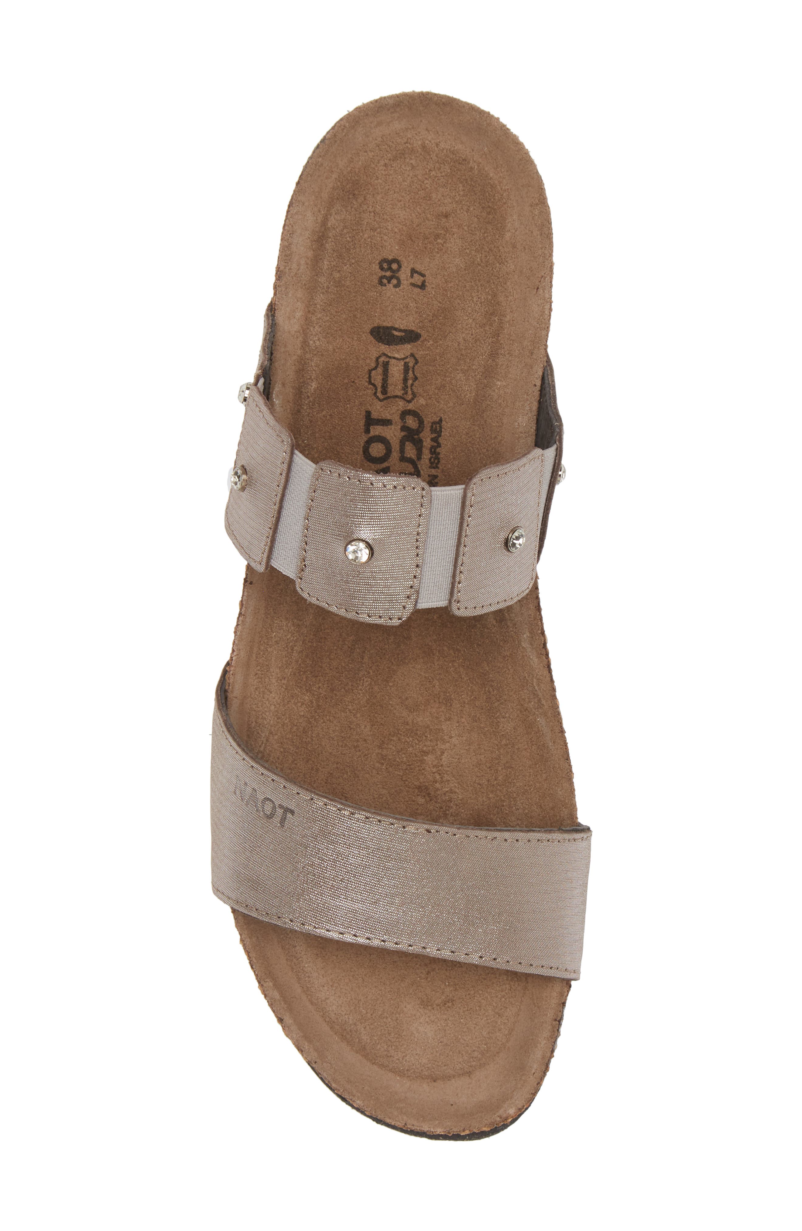 Naot 'Ashley' Sandal, Alternate, color, Silver Threads Leather