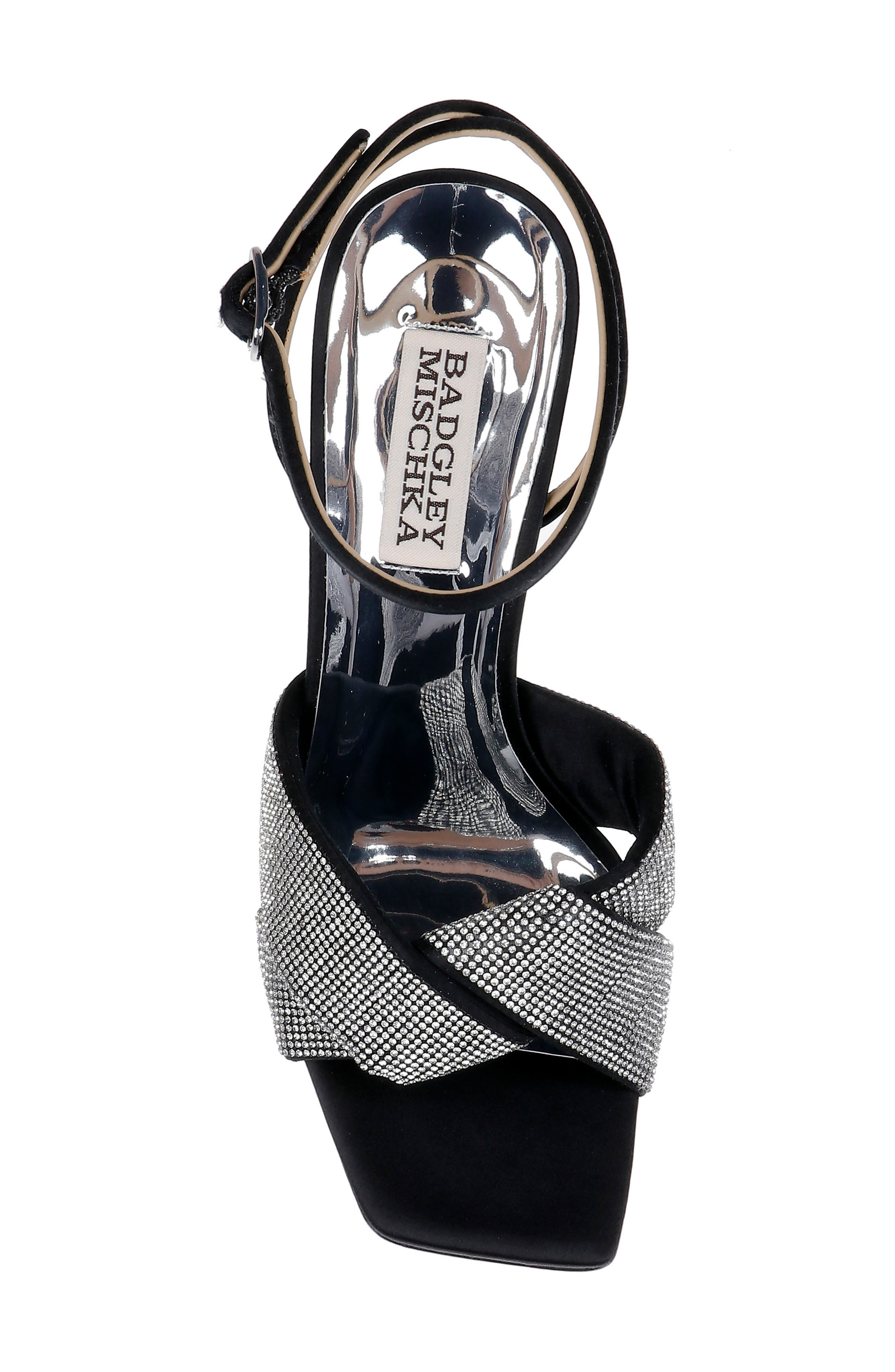 Brinlee Ankle Strap Sandal, Alternate, color, BLACK SATIN