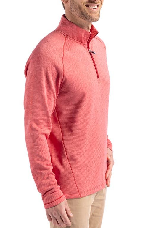 Cutter & Buck Peshastin Fleece Half Zip Pullover In Red Heather