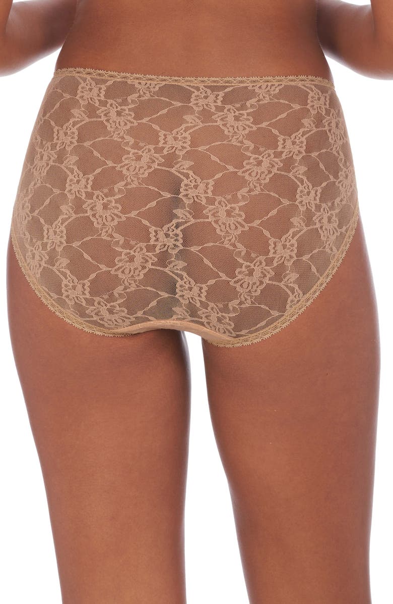 Natori Bliss Allure Lace French Cut Panties, Alternate, color, Cafe