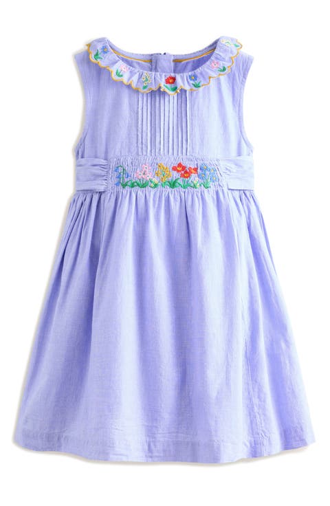 Kids' Floral Embroidered Sleeveless Cotton Dress (Toddler, Little Kid & Big Kid)