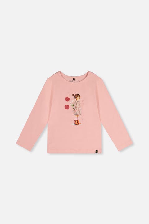 Organic Cotton Textured Flower Jersey T-Shirt