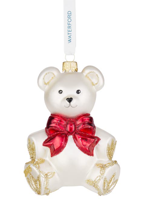 Holiday Heirlooms Teddy Glass Ornament