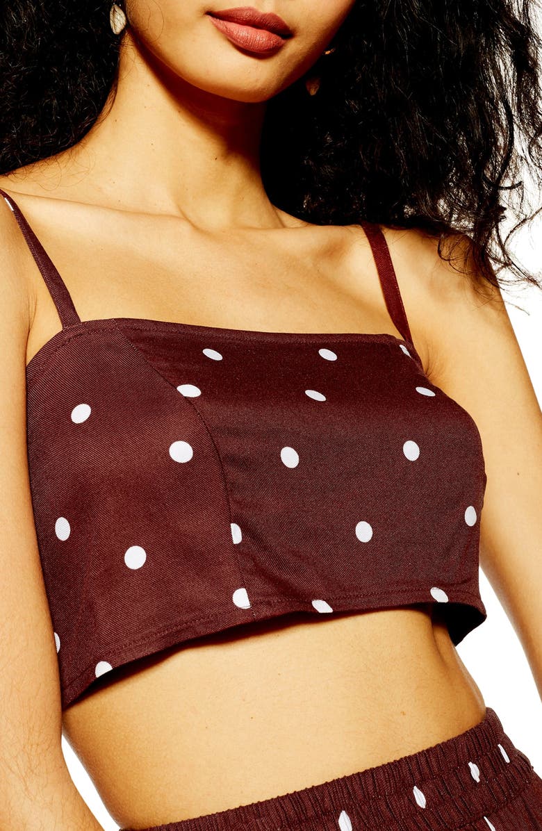 Topshop Polka Dot Bralette, Alternate, color,