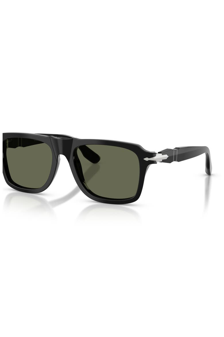 PO8002S 55mm Polarized Rectangle Sunglasses, Alternate, color, BLACK / POLAR GREEN