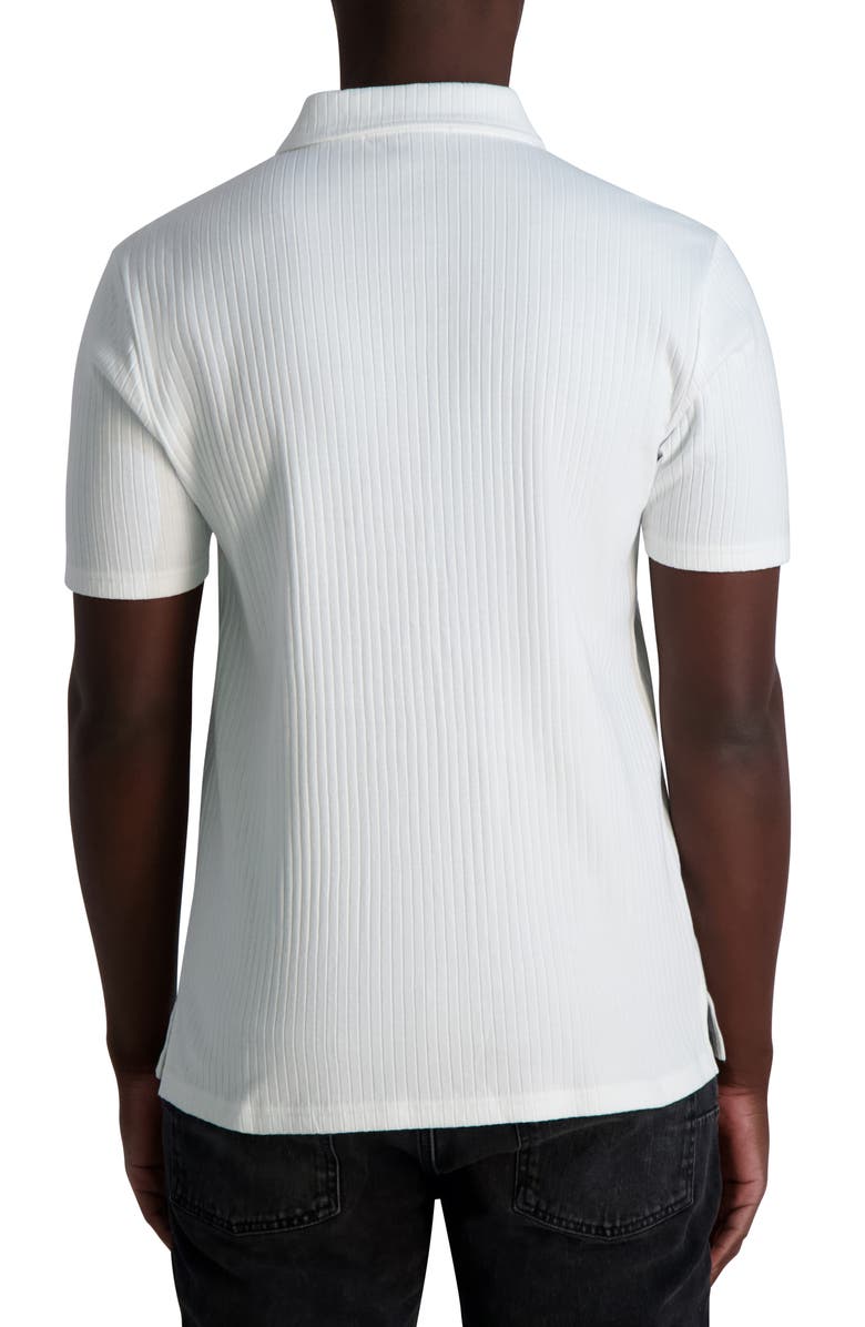 KARL LAGERFELD PARIS Rib Knit Polo, Alternate, color, Natural