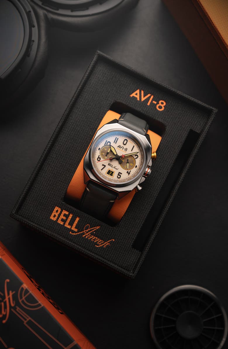 AVI-8 Bell X-1 Machbuster Chronograph Watch, 41mm, Alternate, color, Cream