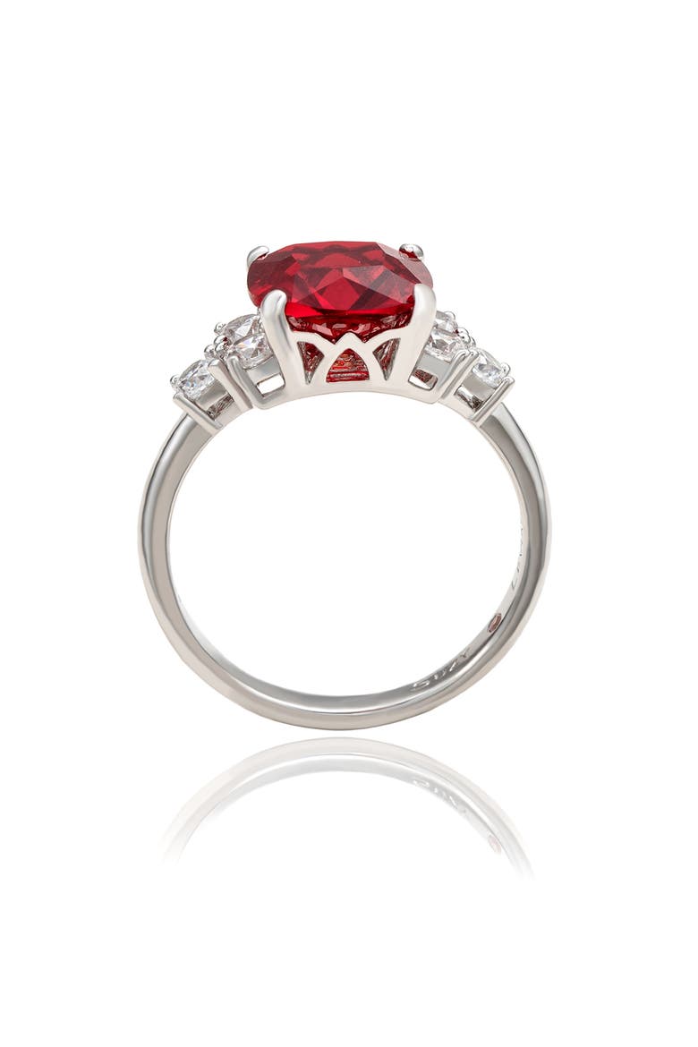 Cushion Cut Cubic Zirconia Engagement Ring, Alternate, color, RED