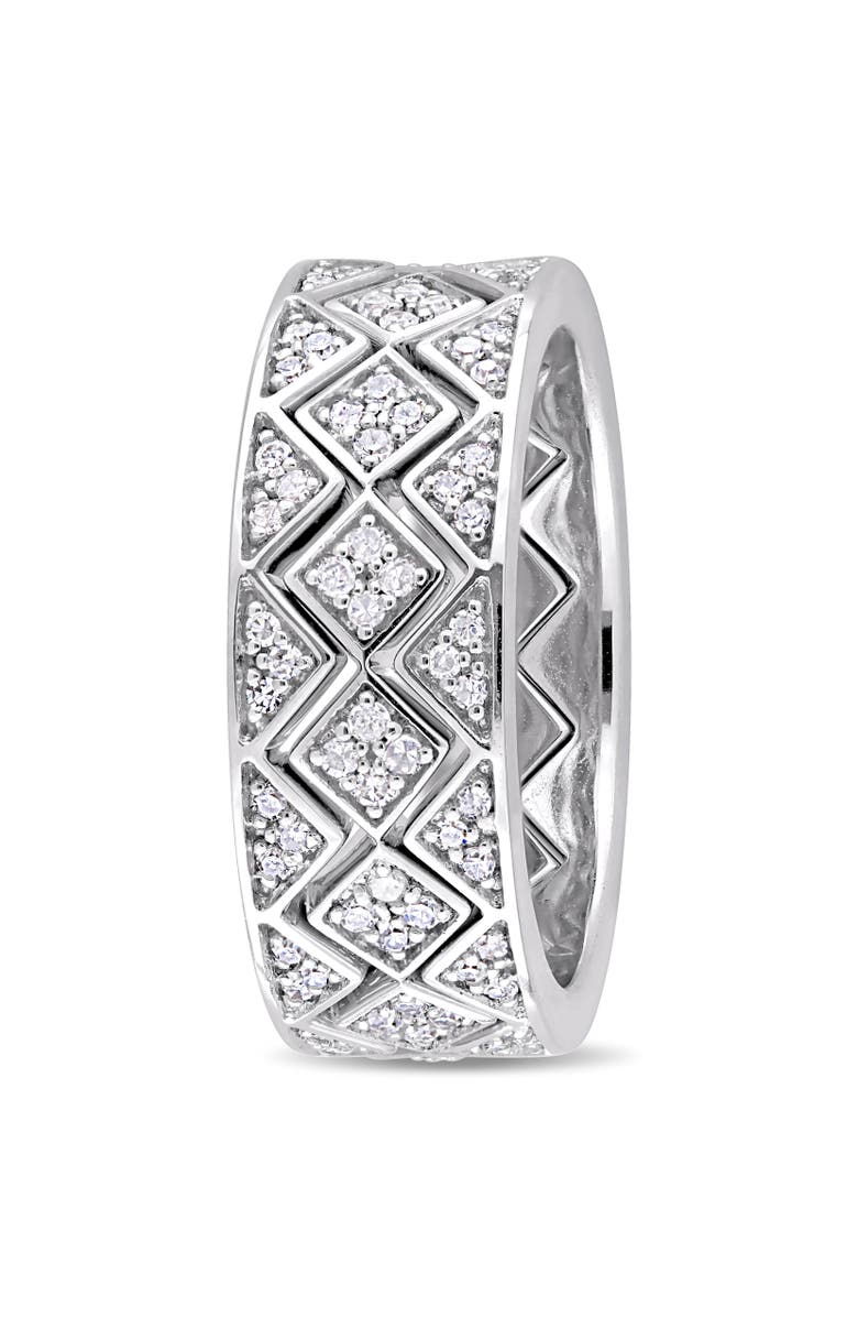 Julianna B. Diamond Zig Zag Stackable Ring Set 14k, Alternate, color, 14K White Gold