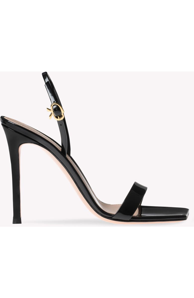 Gianvito Rossi Ribbon Stiletto Sandal, Main, color, Black Leather