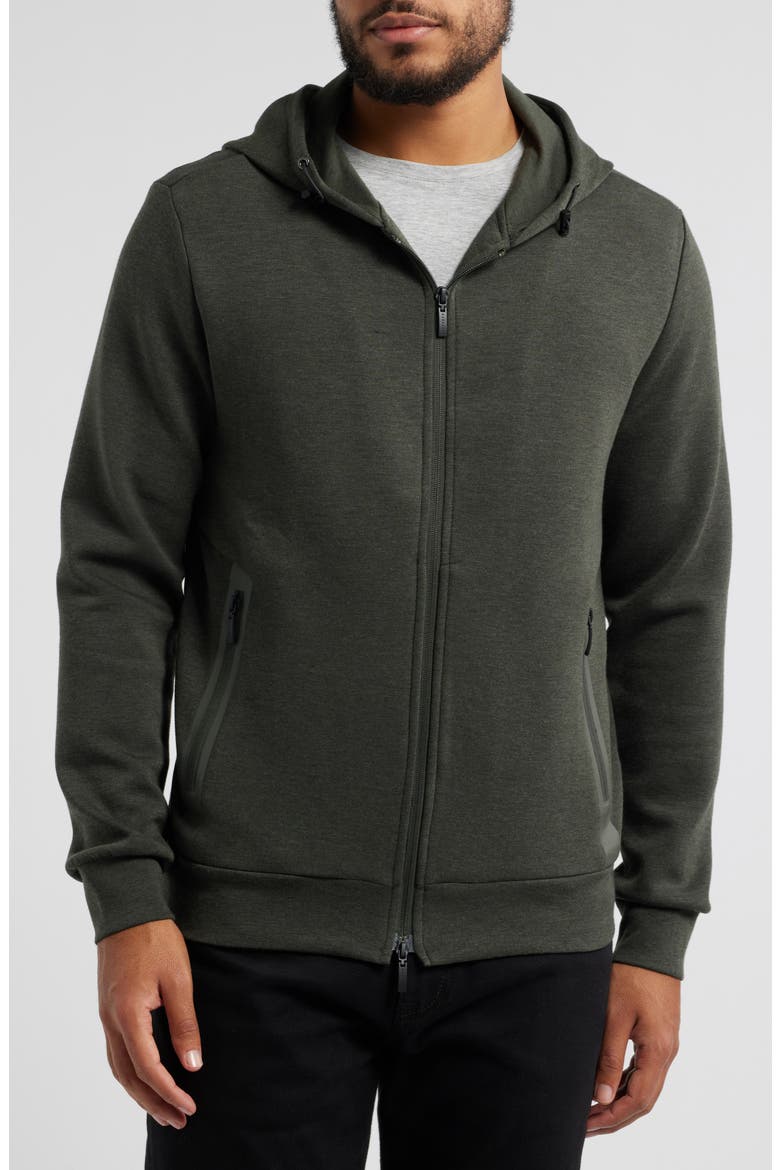 Croydon Stretch Scuba Full Zip Hoodie, Alternate, color, OLIVE