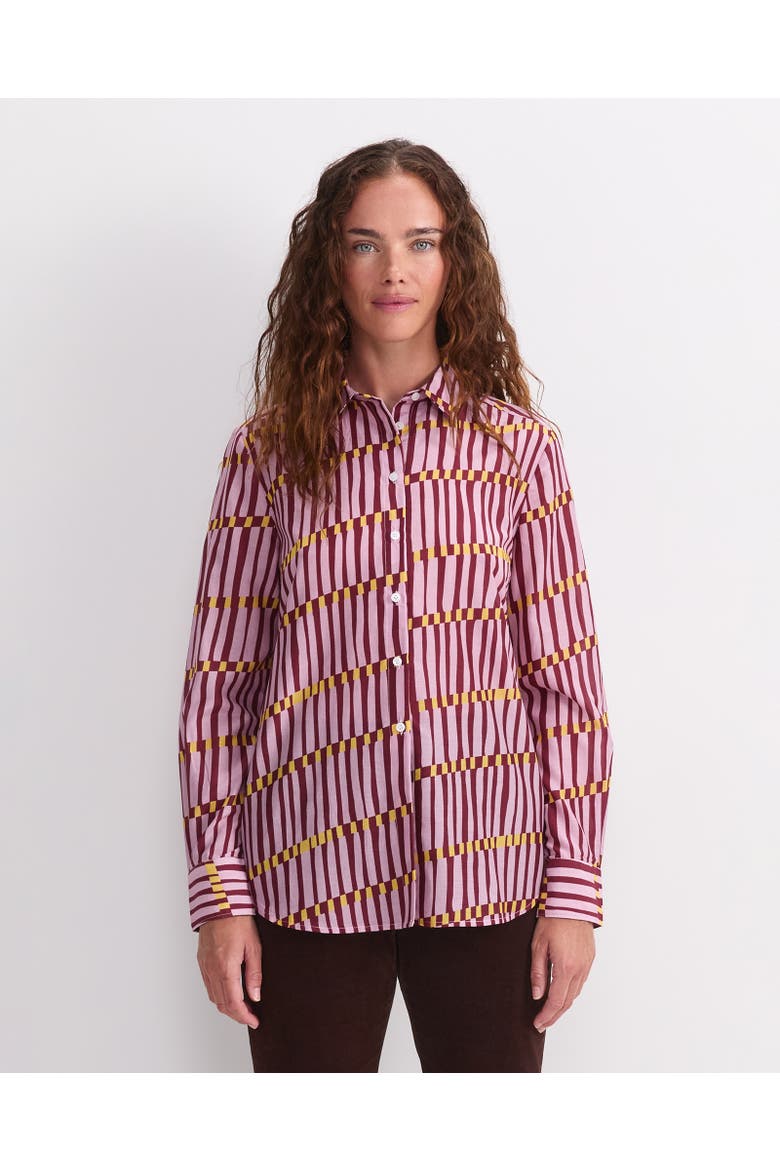 Rani Cotton Silk Printed Shirt, Main, color, Sunset