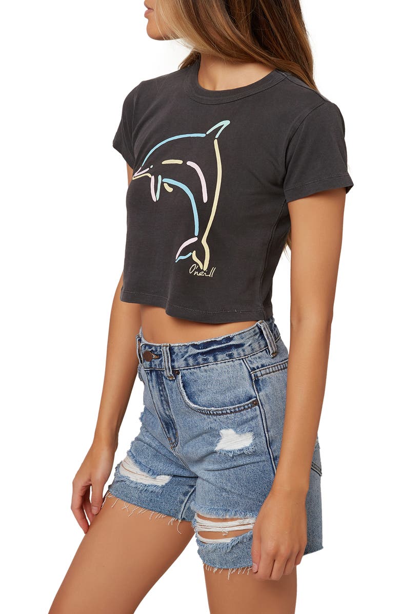 O'Neill Dolphin Crop Graphic Tee, Alternate, color, 