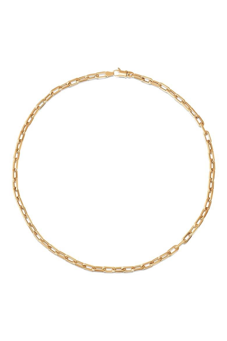 Gold Rectangular Link Chain Necklace, Main, color, YELLOW