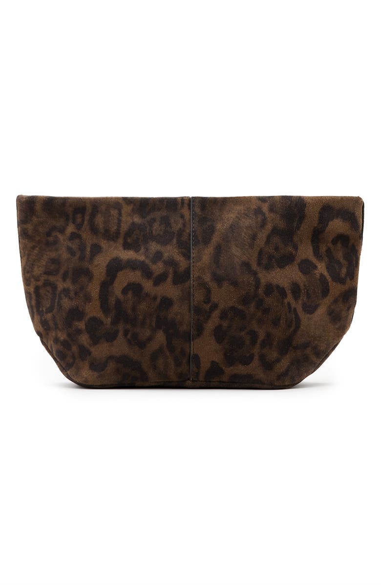 AllSaints Hex Leopard Suede East/West Pouch, Main, color,