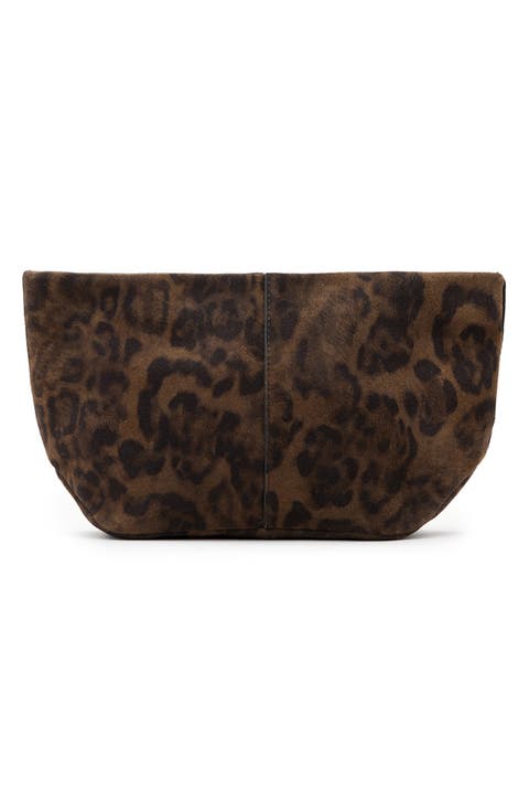 Hex Leopard Suede East/West Pouch