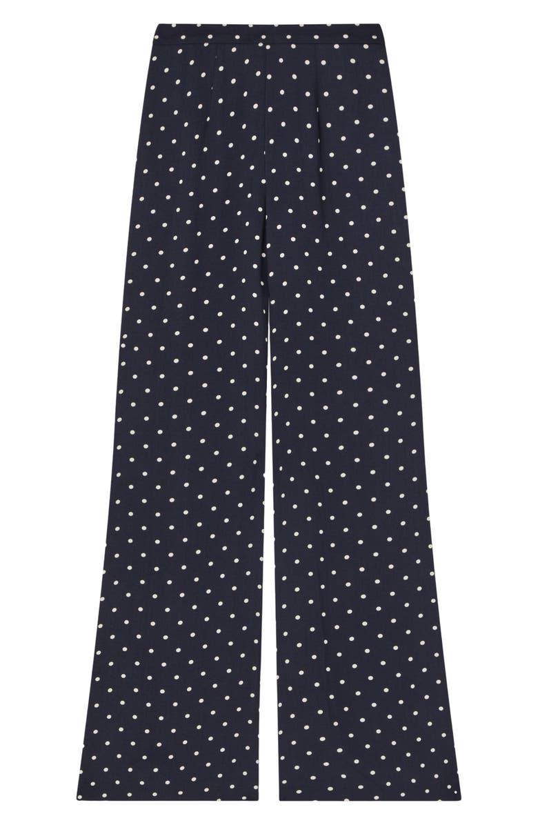 LK Bennett Elsie Polka Dot Flare Pants, Alternate, color, Navy Cream