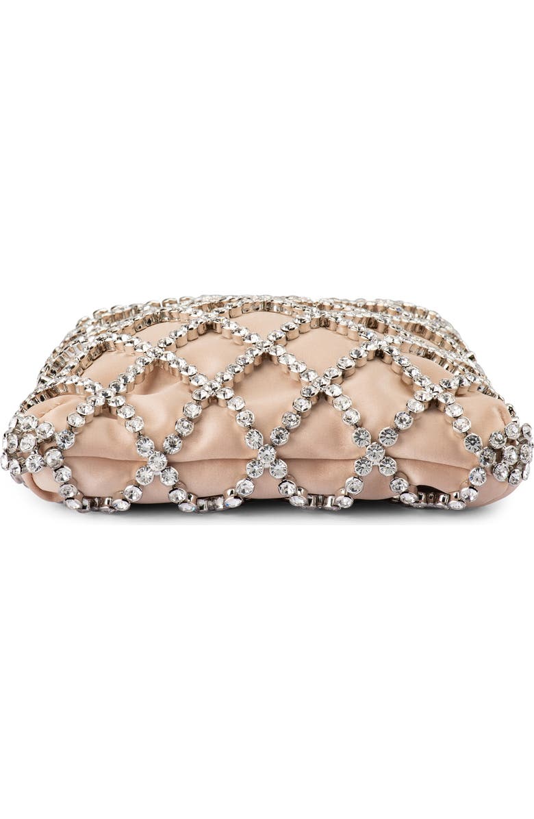 Olga Berg Kit Crystal Cage Top Handle Bag, Alternate, color, Natural