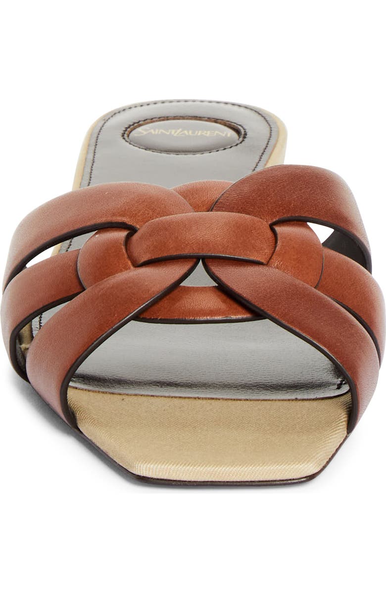 Saint Laurent Tribute Slide Sandal, Alternate, color, Burgundy