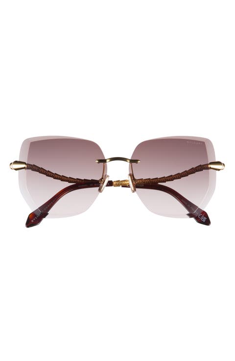 Serpenti Viper Rimless Geometric Sunglasses