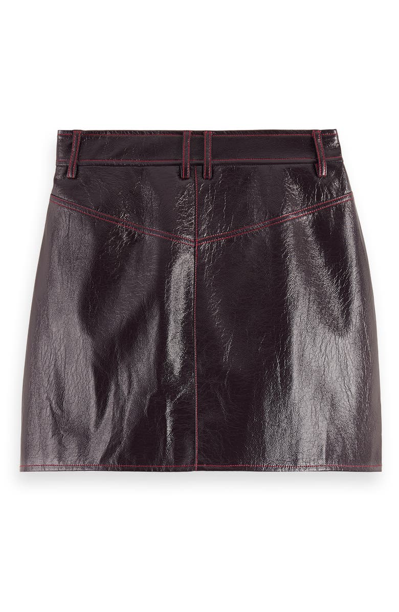 Scotch & Soda Faux Leather Miniskirt, Alternate, color,
