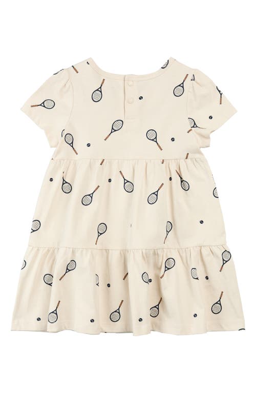 Shop Miles The Label Kids' Racket Print Tiered Cotton Jersey Dress