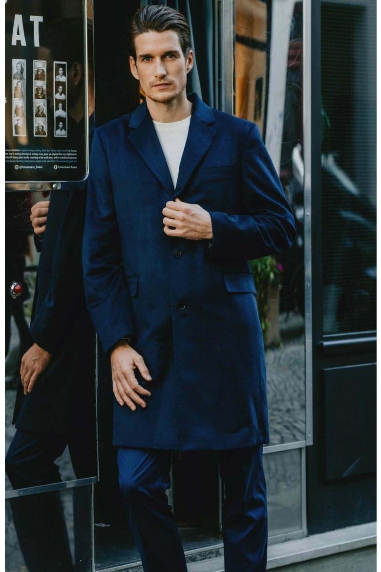 Classic Single Breasted Coat, Alternate, color, navy