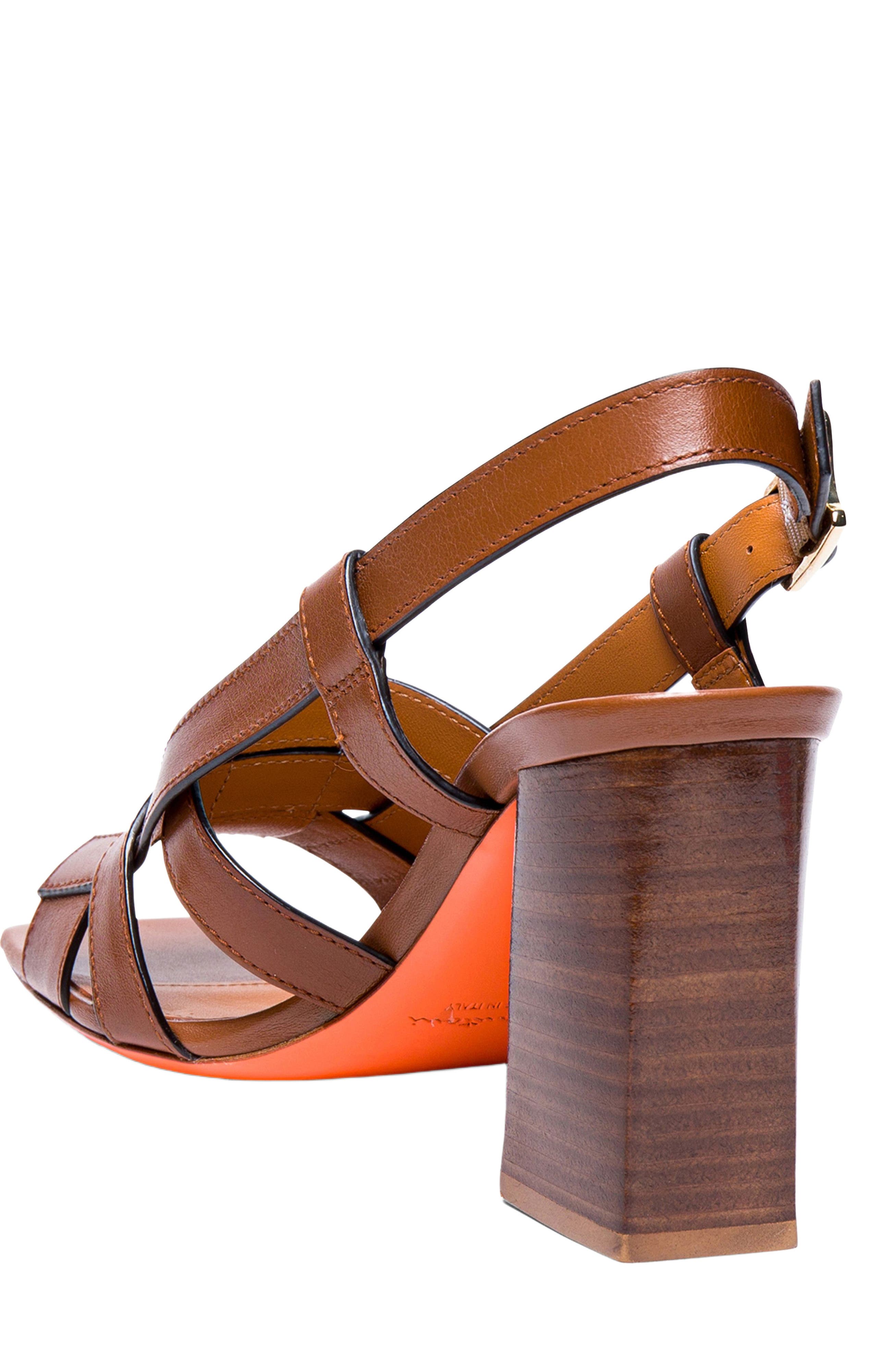 Women's leather high-heel Beyond sandal, Alternate, color, Light brown